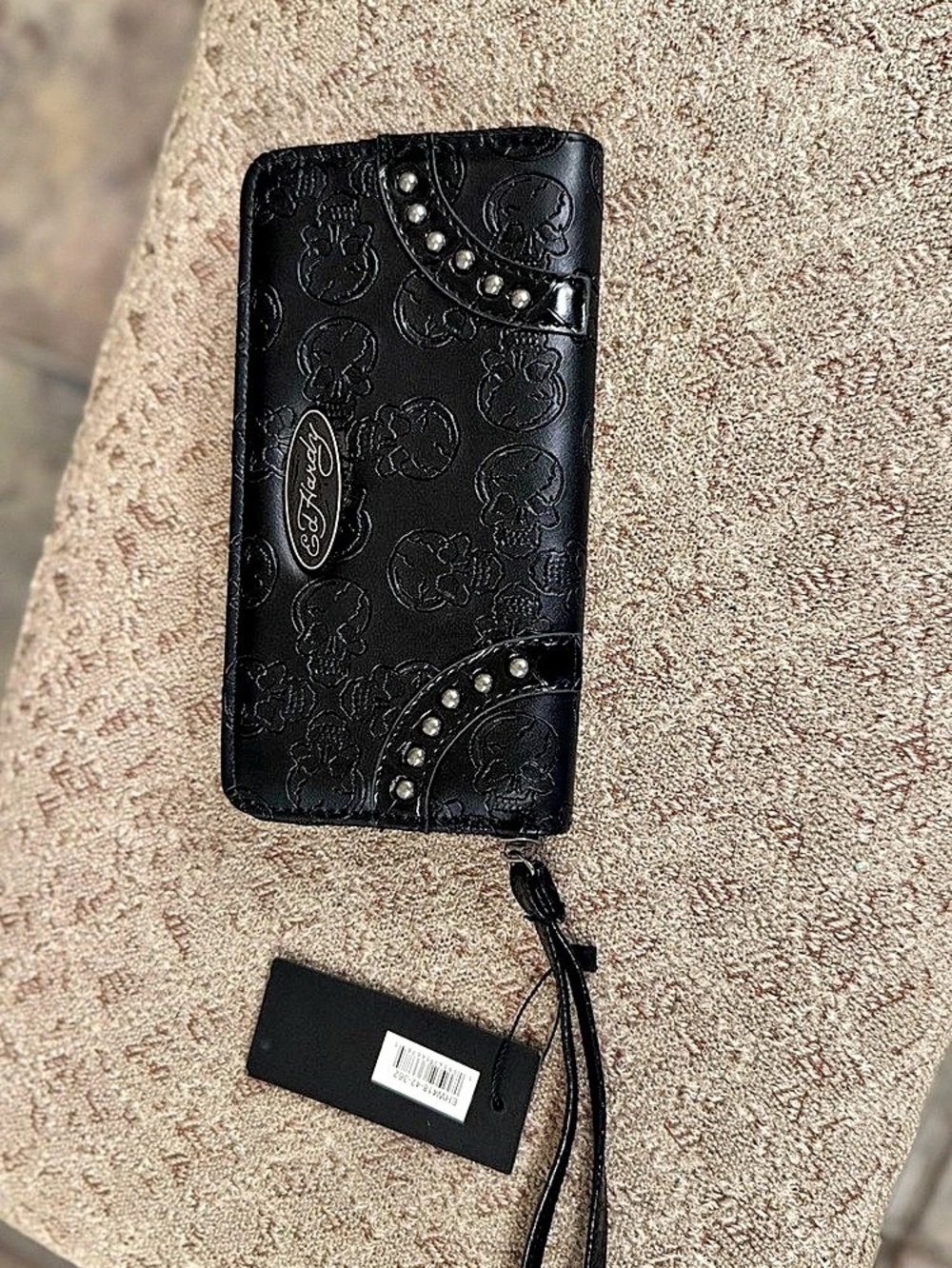 Ed Hardy Black Logo Wristlet Logo Wristlet Wallet in Black NWT